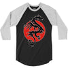 sun dragon with pearl   black red white 3/4 Sleeve Shirt