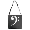 bass clef hat Adjustable Strap Totes