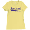 scotland born and raised retro white &amp; navy international country Ladies Fitted T-Shirt