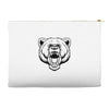 angry bear head Accessory Pouches