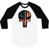 skull us flag 3/4 Sleeve Shirt