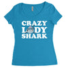 crazy lady shark Women's Triblend Scoop T-shirt