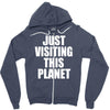 just visiting this planet Zipper Hoodie
