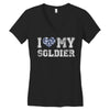 i love my soldier navy camouflage Women's V-Neck T-Shirt