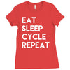 eat sleep cycle repeat Ladies Fitted T-Shirt