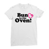 Bun in the Oven with Heart Baby Girl Ladies Fitted T-Shirt