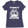 guitar god t shirt personalised guitarists Ladies Fitted T-Shirt