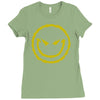 evil smiley emoticon Ladies Fitted T-Shirt
