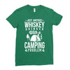 whiskey and camping! Ladies Fitted T-Shirt