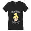 The Orijinal Topknot Tinkerbell Women's V-Neck T-Shirt