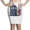 defacing the phonebox hoody Pencil Skirts