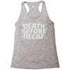 death before decaf (2) Racerback Tank