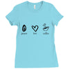 peace love coffee Ladies Fitted T-Shirt