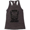 Never Underestimate Dog Rescuer Who Was Born January Racerback Tank