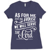 As For Me And My House We Will Serve The Lord Ladies Fitted T-Shirt
