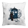 Owl And Tardis Throw Pillow