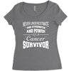 never underestimate the strength and power of a cancer survivor Women's Triblend Scoop T-shirt