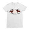 September Peeking Out Baby Boy Ladies Fitted T-Shirt
