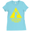 caution shapes being thrown printed Ladies Fitted T-Shirt
