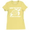 save the turtle Ladies Fitted T-Shirt
