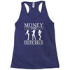 money over bitches graphic Racerback Tank