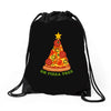 pizza christmas tree pocket Drawstring Bags