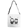 i love you Adjustable Strap Totes