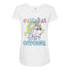 unicorns are born in october cute unicorn Maternity Scoop Neck T-shirt
