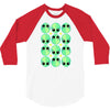 sad alien and daisy nineties grunge pattern 3/4 Sleeve Shirt