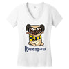 ravenpaw pug Women's V-Neck T-Shirt