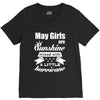 May Girls Are Sunshine Mixed With A Little Hurricane V-Neck Tee