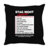 funny stag night checklist, ideal gift, christmas present Throw Pillow