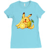 pikachu and fruits Ladies Fitted T-Shirt