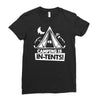 white ink camping is in tents funny Ladies Fitted T-Shirt