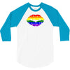 lips  rainbow lgbt gay culture 3/4 Sleeve Shirt