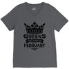 Queens Are Born In February V-Neck Tee