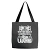 you can almost hear the fish laughing! Tote Bags