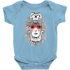girl and skull Baby Onesie