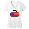usa curling Women's V-Neck T-Shirt