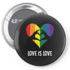 Love Is Love LGBT Rainbow Heart Pin-back button