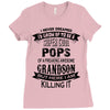 Super Cool Pops Of A Freaking Awesome Grandson Ladies Fitted T-Shirt