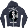 on wednesdays we wear black Zipper Hoodie
