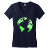 Earth Themed Funny Women's V-Neck T-Shirt
