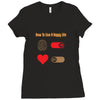 How To Live A Happy Life Ladies Fitted T-Shirt