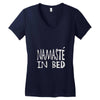 namaste in bed off shoulder Women's V-Neck T-Shirt