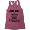 Super July Girl Racerback Tank