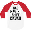 gas clutch shift repeat 3/4 Sleeve Shirt