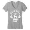 This Girl Loves Her Great Dane Women's V-Neck T-Shirt