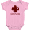 i'm with player 2 video game gamer computer geek nerd funny tee shirt Baby Onesie