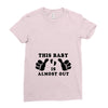 This Baby is Almost Out Ladies Fitted T-Shirt